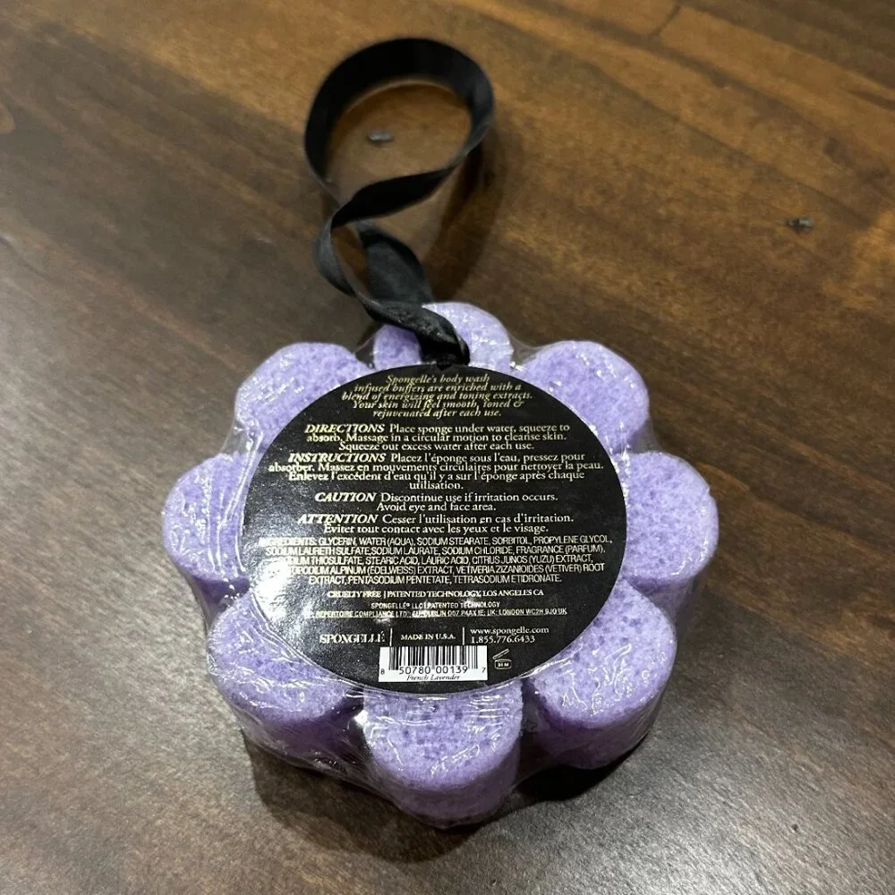 NEW - Spongellé French Lavender Wild Flower Bath Sponge - Picture 2 of 3